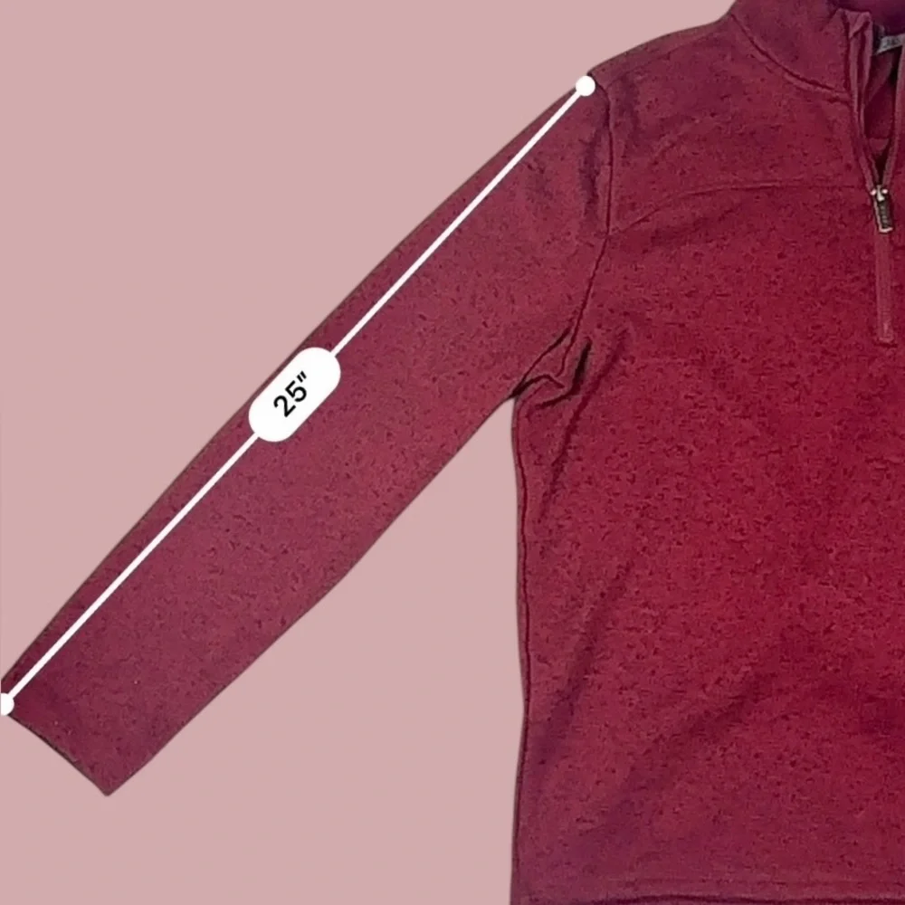Jockey Mens Medium Red Quarter-Zip Pullover Fleece Sweater Casual Outdoor